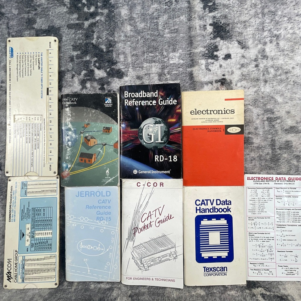Vtg Mixed Brand CATV Electronics Reference Guide Slide Chart Lot 1980s 1990s